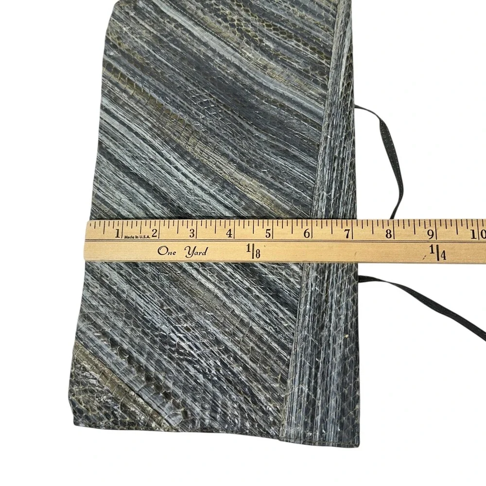 Vintage Lou-Ran Originals‎ Clutch Bag Womens Gray Authentic Snakeskin Leather